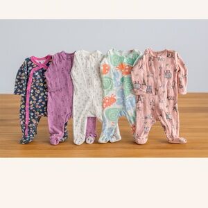 Carter's Colorful Footies Set - Pink, Purple, Blue, White